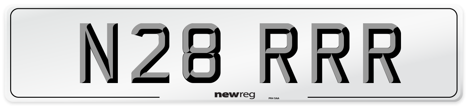 N28 RRR Number Plate from New Reg